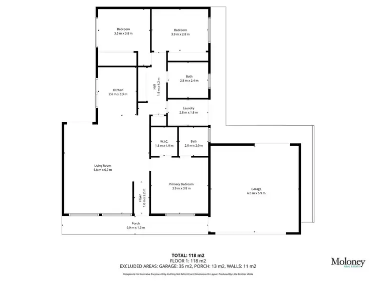 Floorplan of Homely house listing, 1 Carlyle Court, Rutherglen VIC 3685
