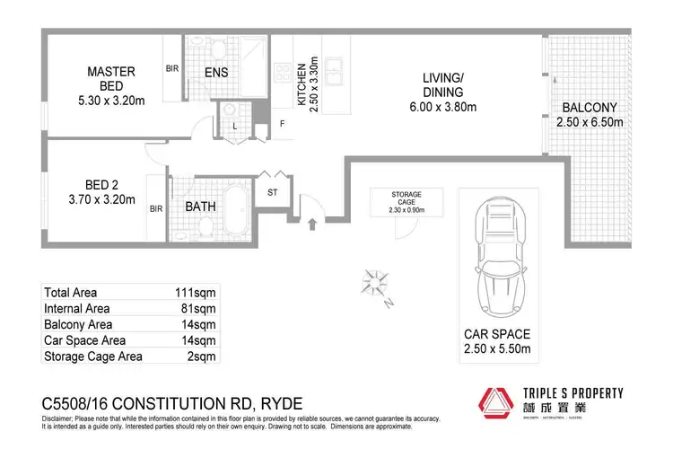 Floorplan of Homely apartment listing, C5508/16 Constitution Road, Ryde NSW 2112