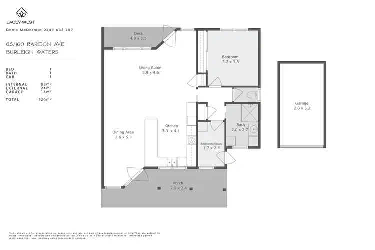 Floorplan of Homely villa listing, 66/160 Bardon Avenue, Miami QLD 4220