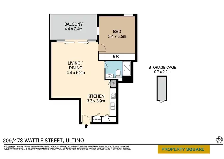 Floorplan of Homely apartment listing, 209/478 Wattle Street, Ultimo NSW 2007
