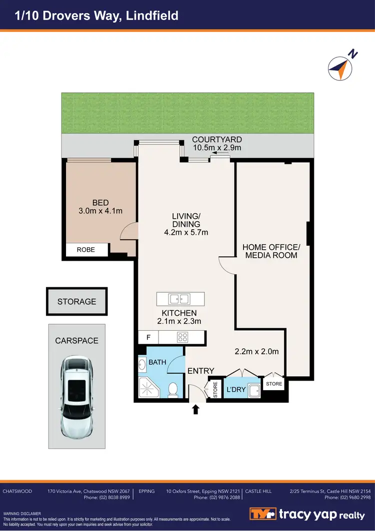 Floorplan of Homely apartment listing, 1/10 Drovers Way, Lindfield NSW 2070