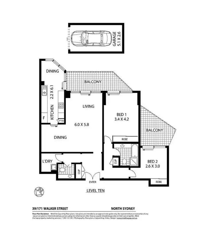 Floorplan of Homely apartment listing, 39/171 Walker Street, North Sydney NSW 2060