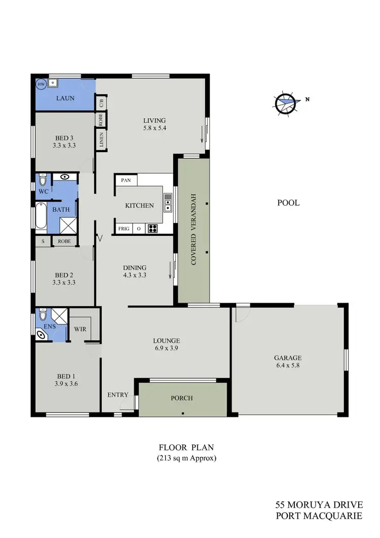 Floorplan of Homely house listing, 55 Moruya Drive, Port Macquarie NSW 2444