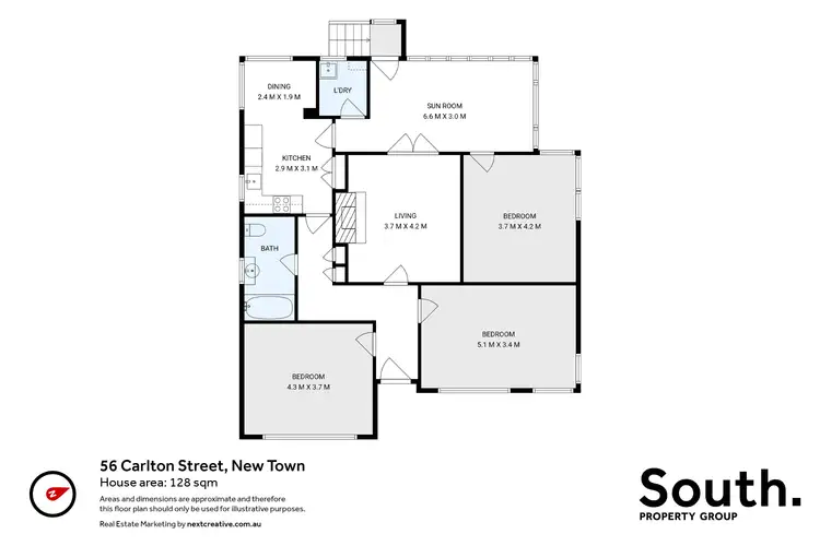 Floorplan of Homely house listing, 56 Carlton Street, New Town TAS 7008