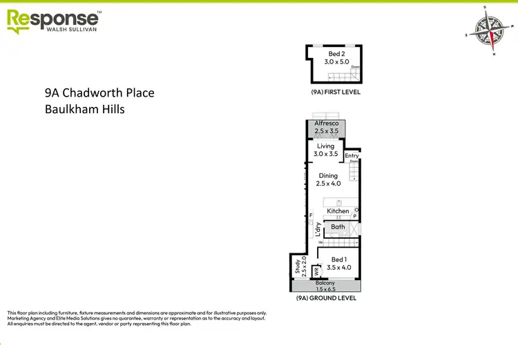 Floorplan of Homely semi-detached listing, 9A Chadworth Place, Baulkham Hills NSW 2153