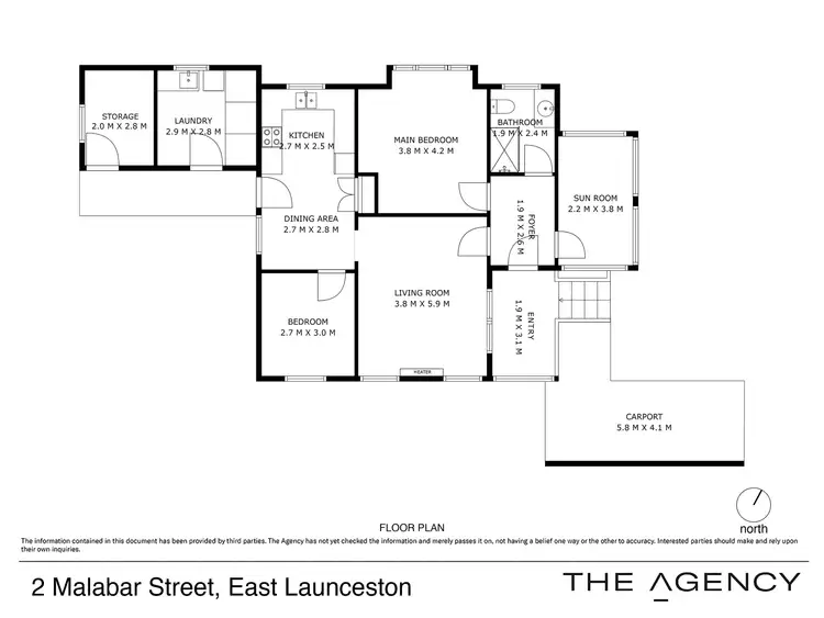 Floorplan of Homely house listing, 2 Malabar Street, East Launceston TAS 7250