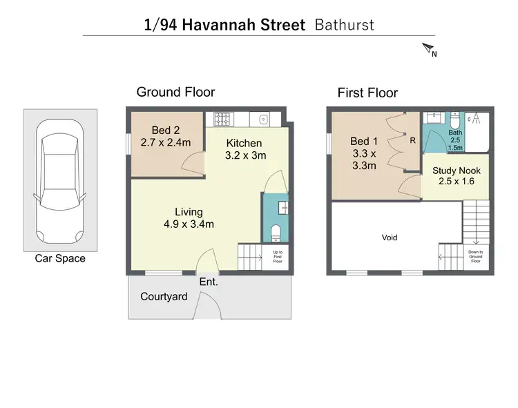 Floorplan of Homely unit listing, 1/94 Havannah Street, Bathurst NSW 2795