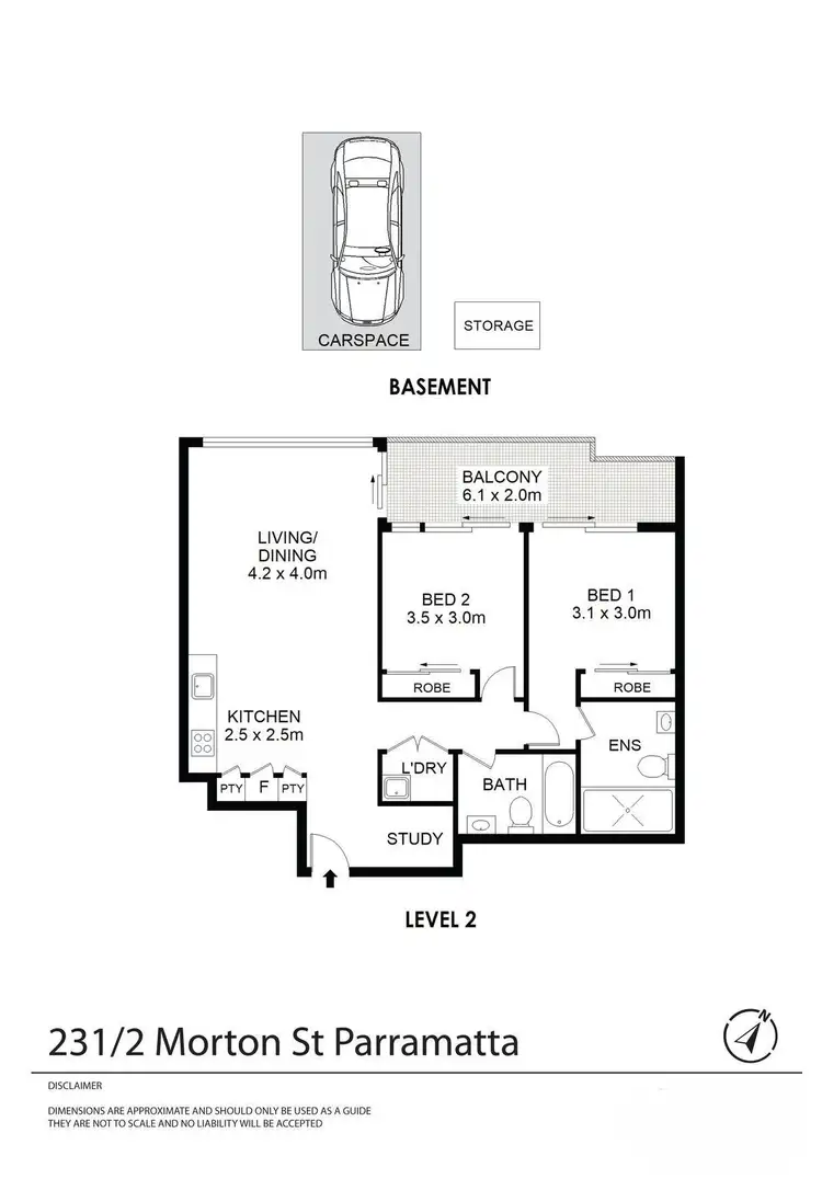 Floorplan of Homely apartment listing, 231K/2 Morton Street, Parramatta NSW 2150