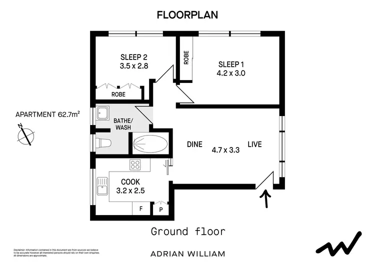 Floorplan of Homely apartment listing, 1/20 Gower Street, Summer Hill NSW 2130