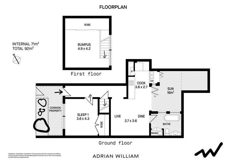Floorplan of Homely apartment listing, 2/12-14 Gladstone Street, Marrickville NSW 2204