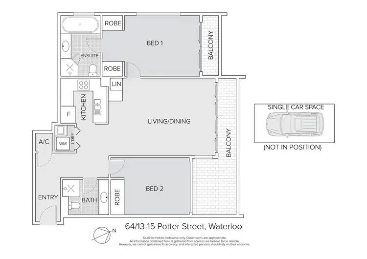 Floorplan of Homely apartment listing, 64/15 Potter Street, Waterloo NSW 2017