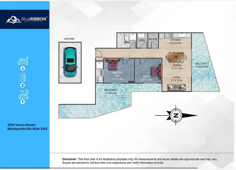 Floorplan of Homely unit listing, 3/60 Veron Street, Wentworthville NSW 2145