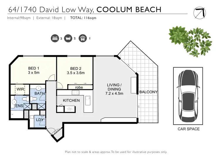 Floorplan of Homely unit listing, 64/1740 David Low Way, Coolum Beach QLD 4573