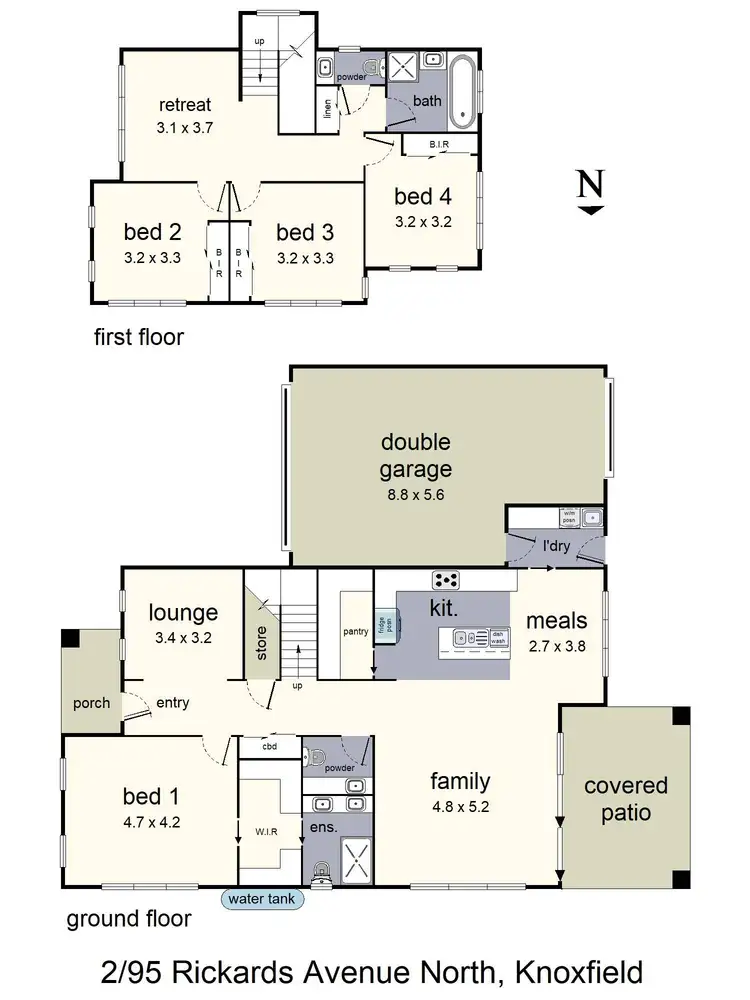 Floorplan of Homely townhouse listing, 2/95 Rickards Avenue, Knoxfield VIC 3180
