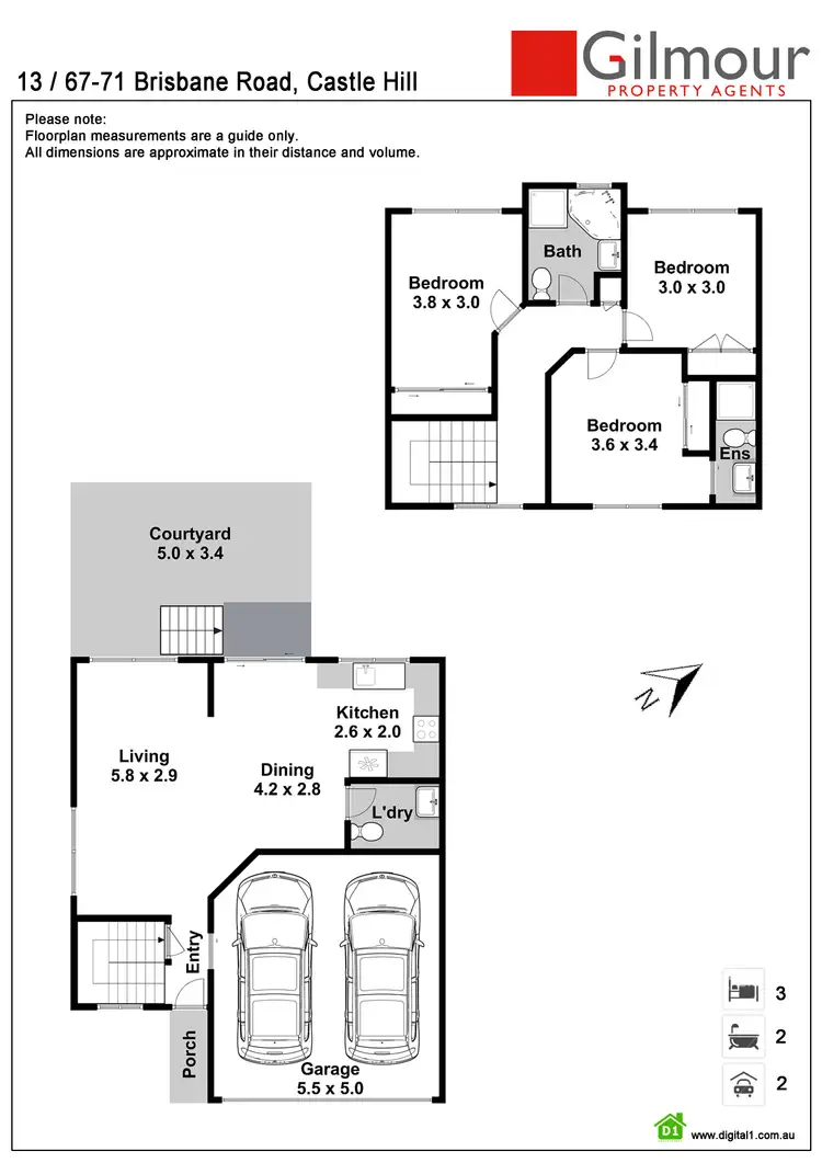 Floorplan of Homely townhouse listing, 13/67-71 Brisbane Road, Castle Hill NSW 2154