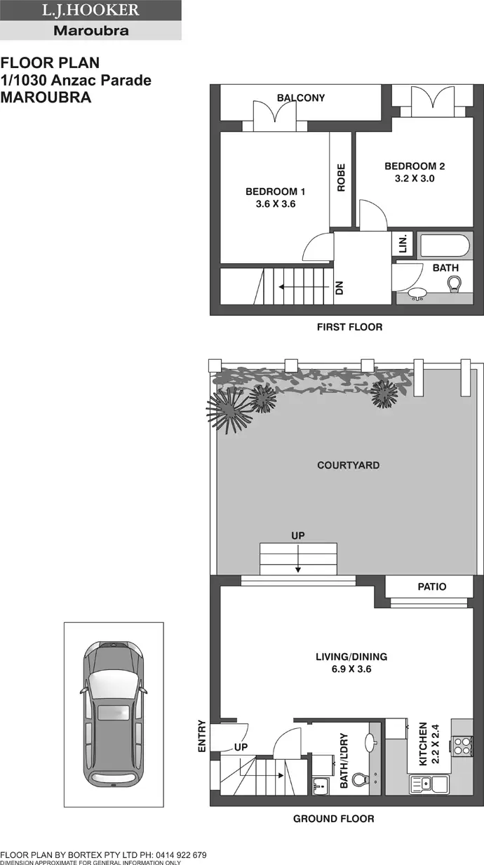 Floorplan of Homely townhouse listing, 1/1030 Anzac Parade, Maroubra NSW 2035