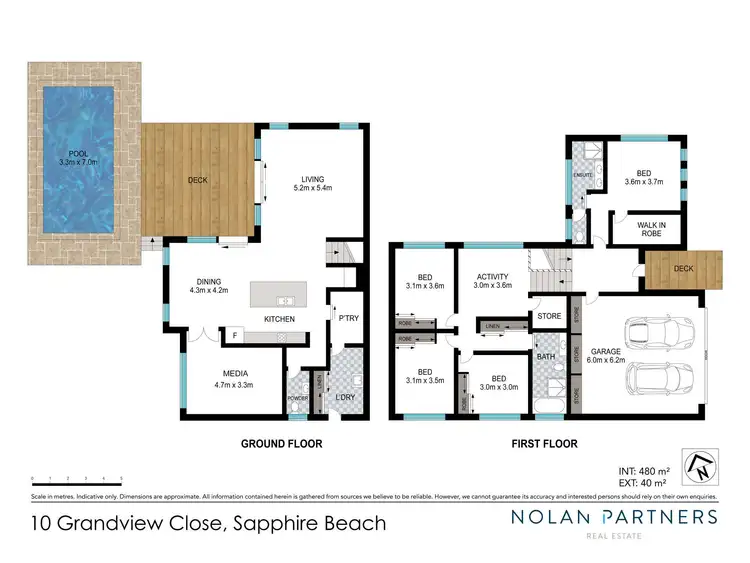 Floorplan of Homely house listing, 5 Grandview Close, Sapphire Beach NSW 2450