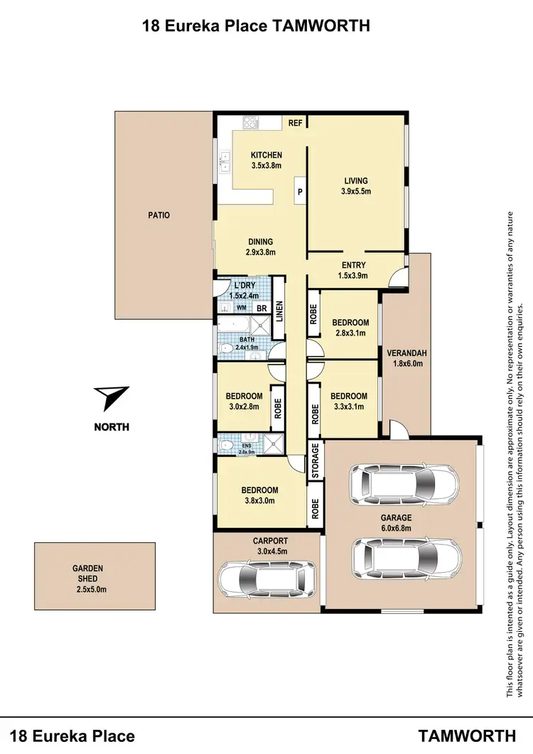 Floorplan of Homely house listing, 18 Eureka Place, Tamworth NSW 2340