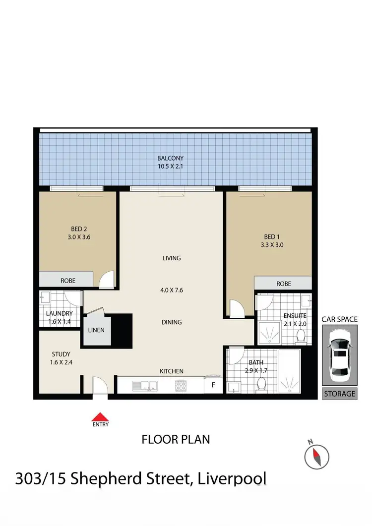 Floorplan of Homely apartment listing, 303A/15 Shepherd Street, Liverpool NSW 2170