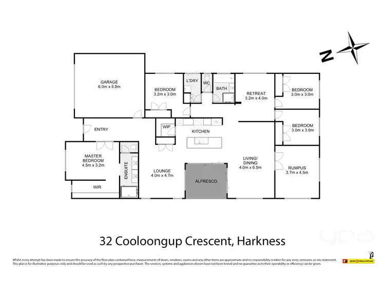Floorplan of Homely house listing, 32 Cooloongup Crescent, Harkness VIC 3337