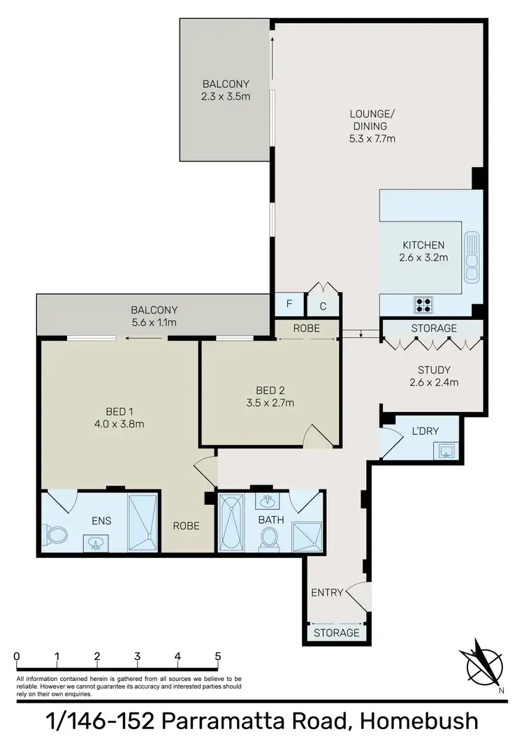 Floorplan of Homely apartment listing, 1/146-152 Parramatta Road, Homebush NSW 2140
