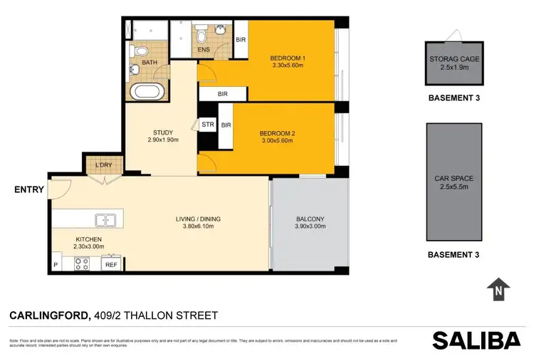 Floorplan of Homely unit listing, 409/2 Thallon Street, Carlingford NSW 2118
