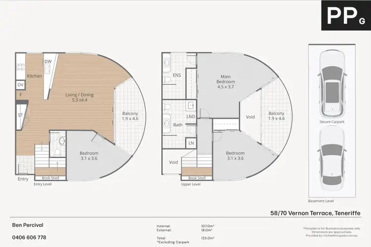 Floorplan of Homely apartment listing, 58/70 Vernon Terrace, Teneriffe QLD 4005