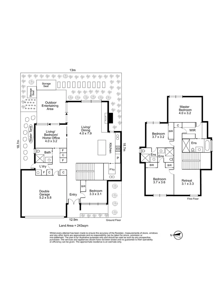 Floorplan of Homely townhouse listing, 3/172 Prospect Hill Road, Canterbury VIC 3126