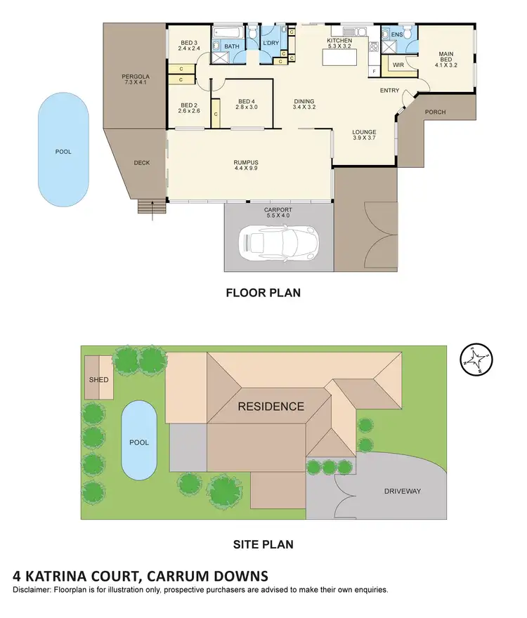 Floorplan of Homely house listing, 4 Katrina Court, Carrum Downs VIC 3201