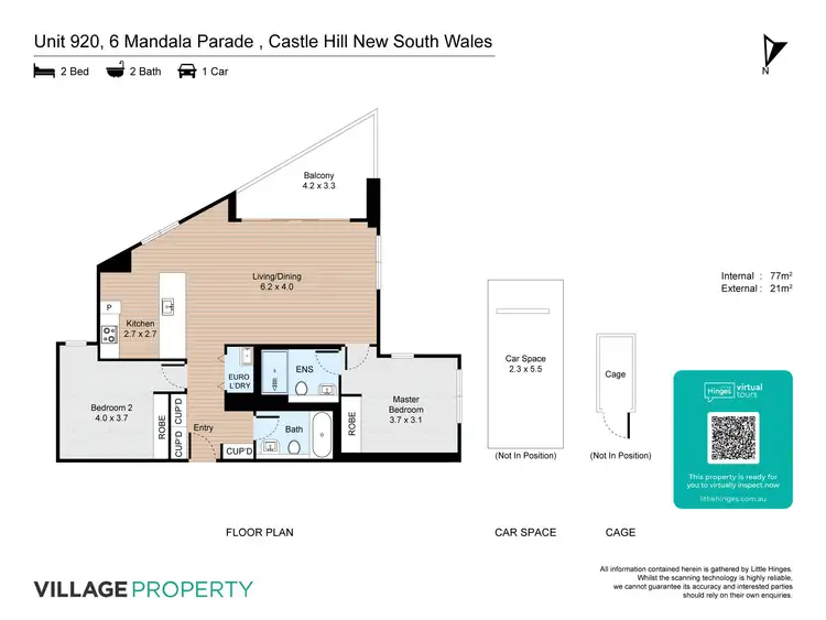 Floorplan of Homely apartment listing, 920/6 Mandala Parade, Castle Hill NSW 2154
