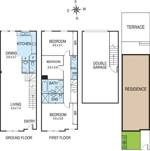 Floorplan of Homely townhouse listing, 2/2A Gipps Street, Richmond VIC 3121