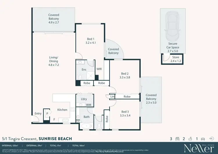 Floorplan of Homely townhouse listing, 5/1-3 Tingira Crescent, Sunrise Beach QLD 4567