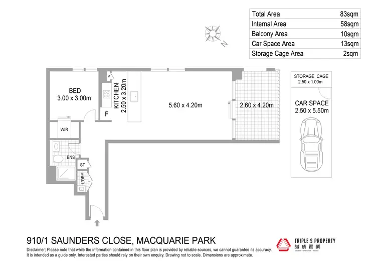 Floorplan of Homely apartment listing, 910/1 Saunders Close, Macquarie Park NSW 2113