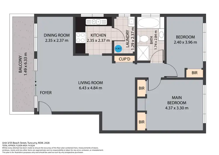 Floorplan of Homely unit listing, 3/55 Beach Street, Tuncurry NSW 2428
