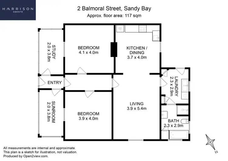 Floorplan of Homely house listing, 2 Balmoral Street, Sandy Bay TAS 7005