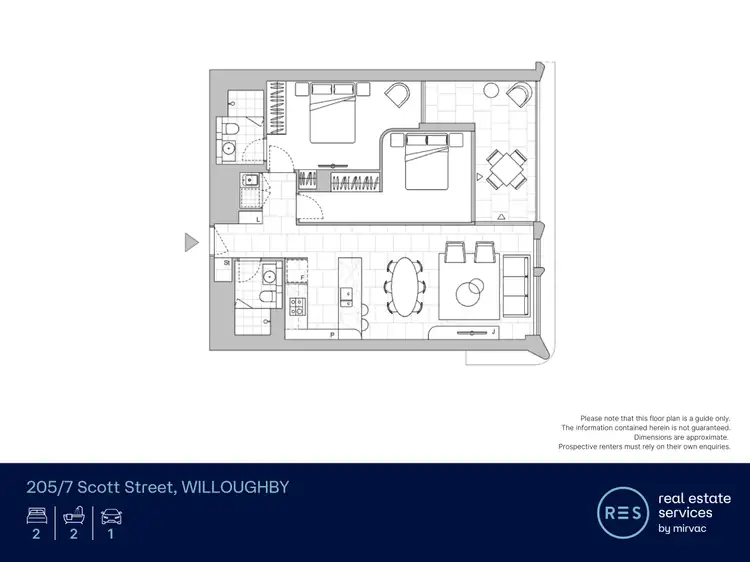 Floorplan of Homely apartment listing, 205/7 Scott Street, Willoughby NSW 2068