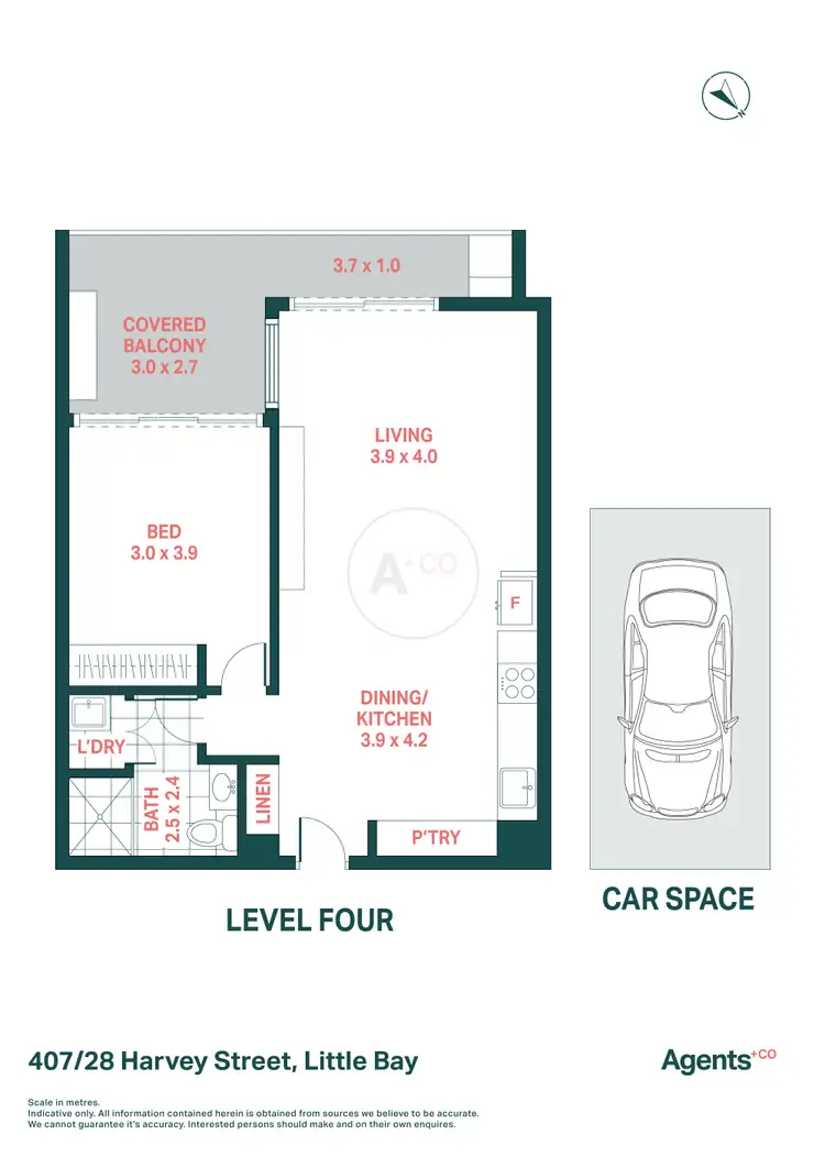 Floorplan of Homely apartment listing, 407/28 Harvey Street, Little Bay NSW 2036
