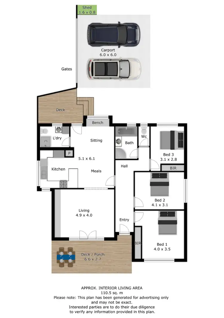 Floorplan of Homely unit listing, 1/90 Mitchell Street, Wodonga VIC 3690