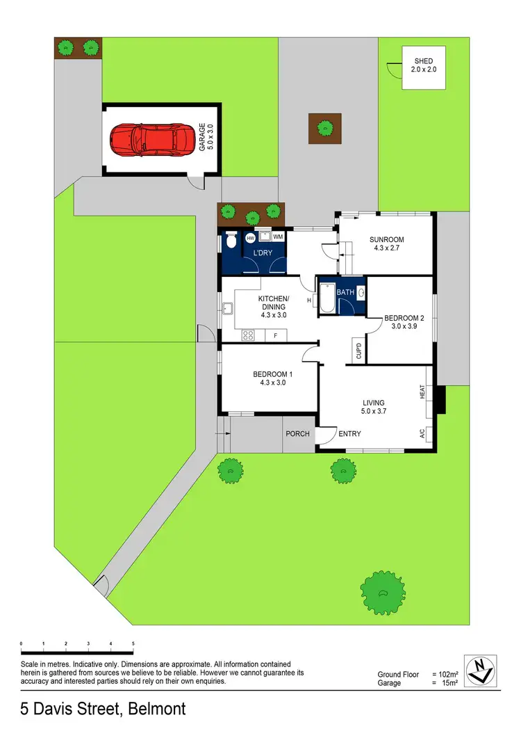 Floorplan of Homely house listing, 5 Davis Street, Belmont VIC 3216