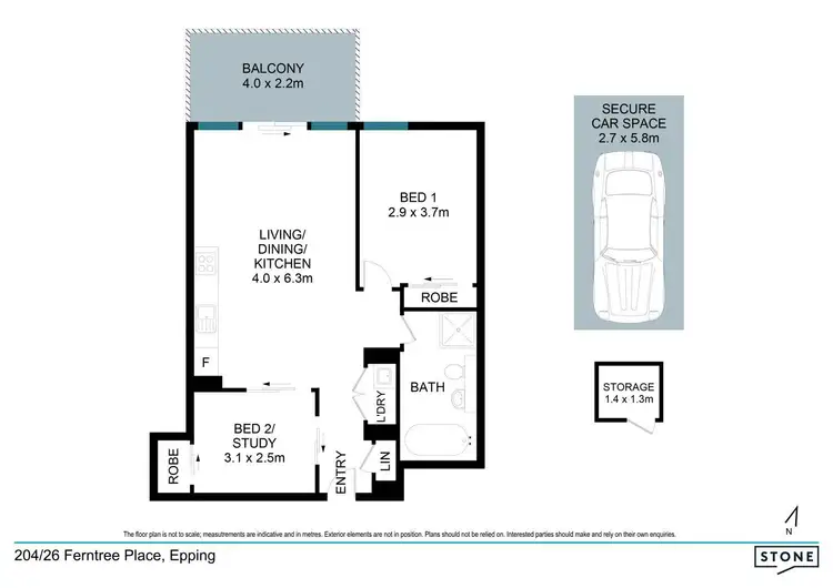 Floorplan of Homely apartment listing, 204/26 Ferntree Place, Epping NSW 2121