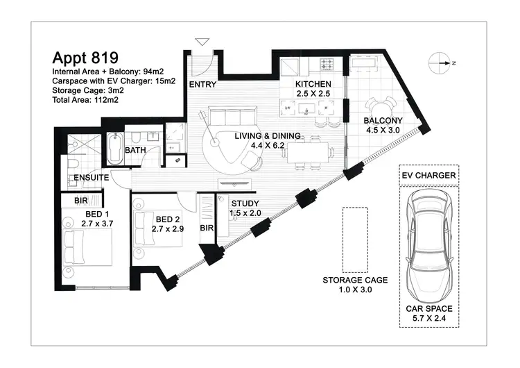 Floorplan of Homely apartment listing, 819/4 Andalusian Way, Castle Hill NSW 2154