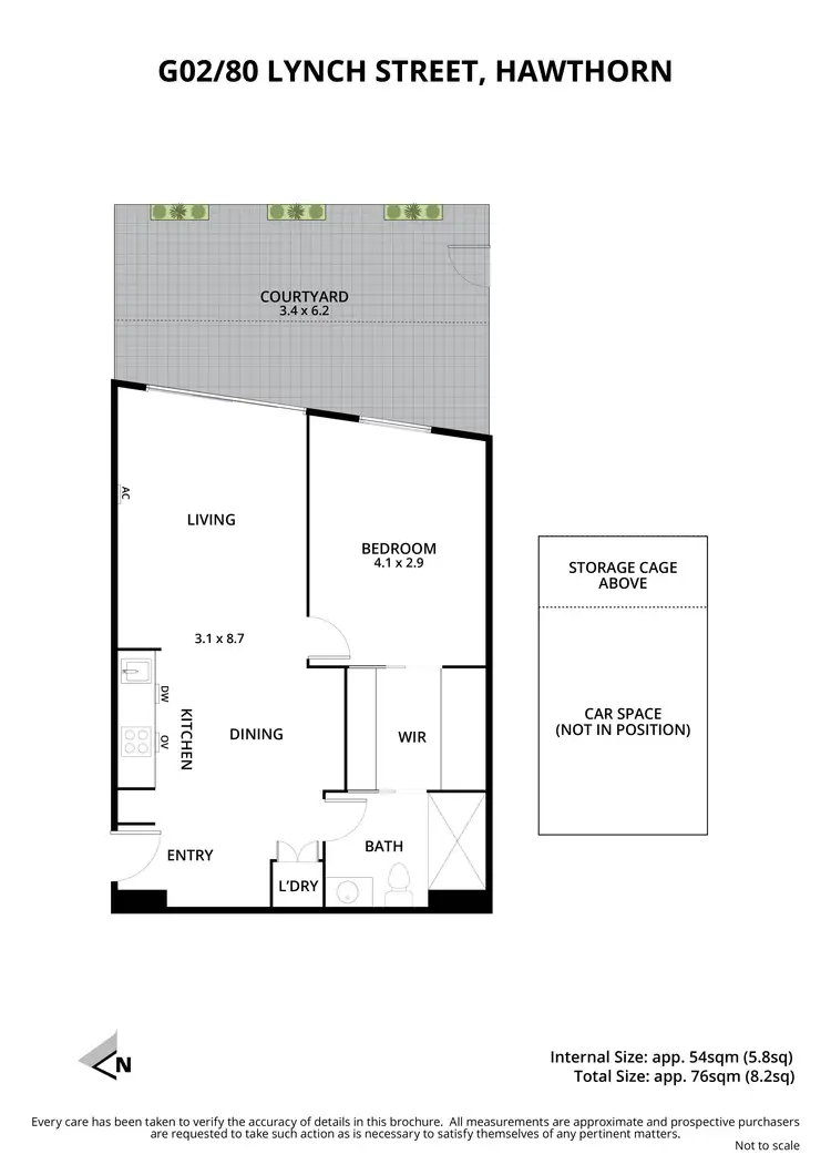 Floorplan of Homely apartment listing, G02/80 Lynch Street, Hawthorn VIC 3122