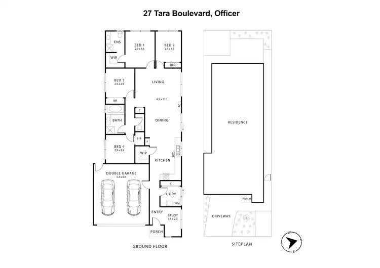 Floorplan of Homely house listing, 27 Tara Boulevard, Officer VIC 3809