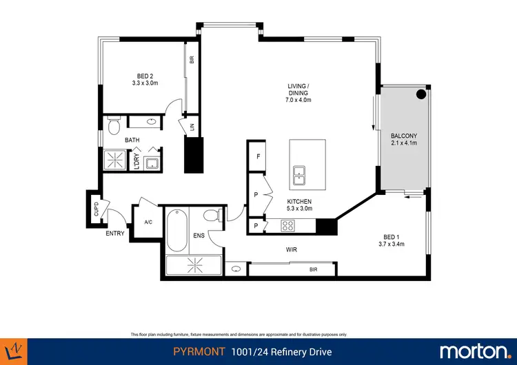Floorplan of Homely apartment listing, 1001/24 Refinery Drive, Pyrmont NSW 2009