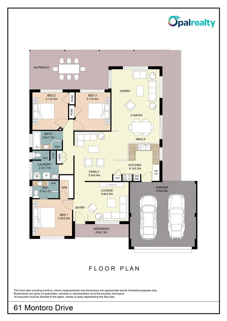 Floorplan of Homely house listing, 61 Montoro Drive, Port Kennedy WA 6172