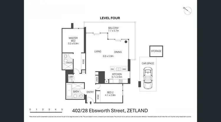 Floorplan of Homely apartment listing, 402/28 Ebsworth Street, Zetland NSW 2017