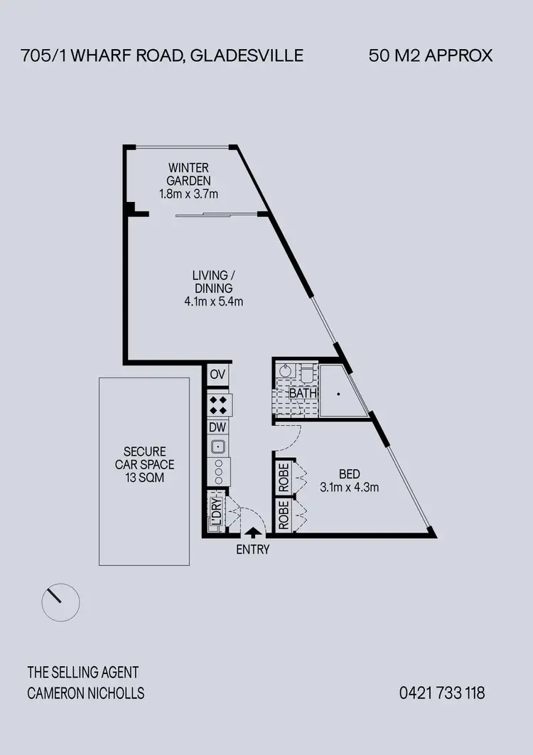 Floorplan of Homely apartment listing, 705/1 Wharf Road, Gladesville NSW 2111