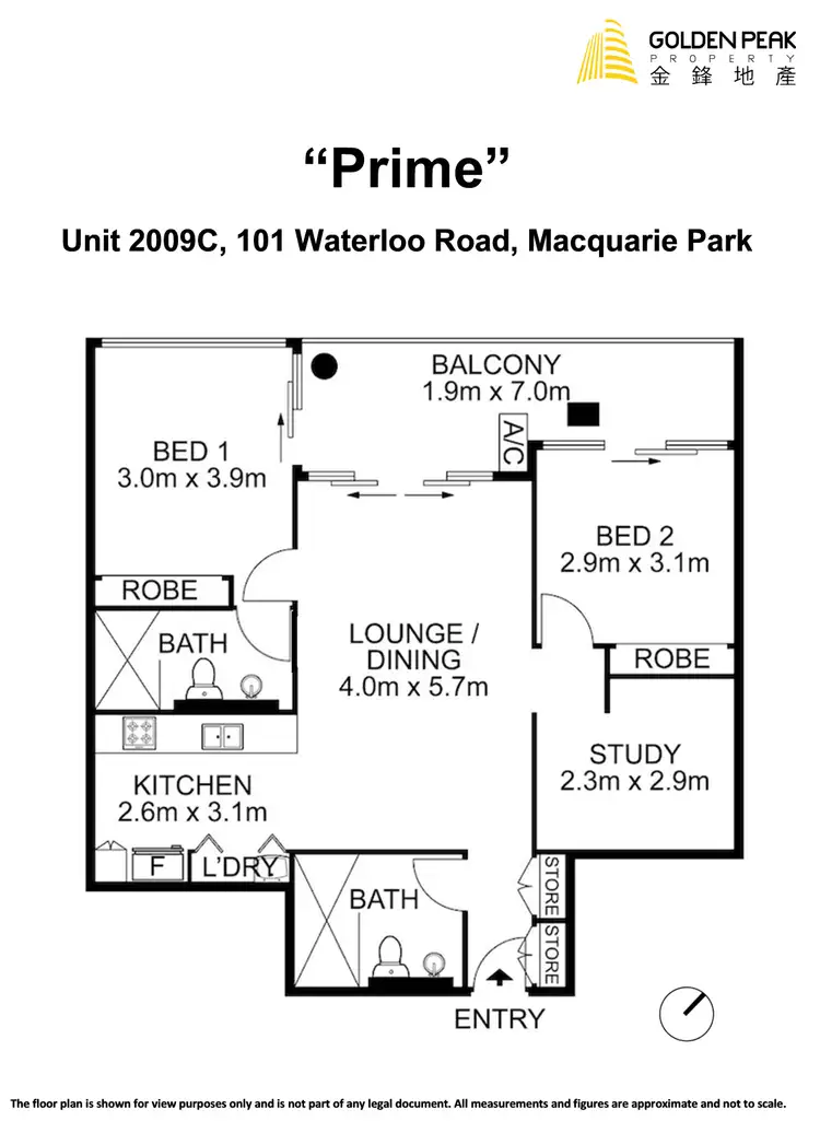 Floorplan of Homely apartment listing, 2009c/101 Waterloo Road, Macquarie Park NSW 2113