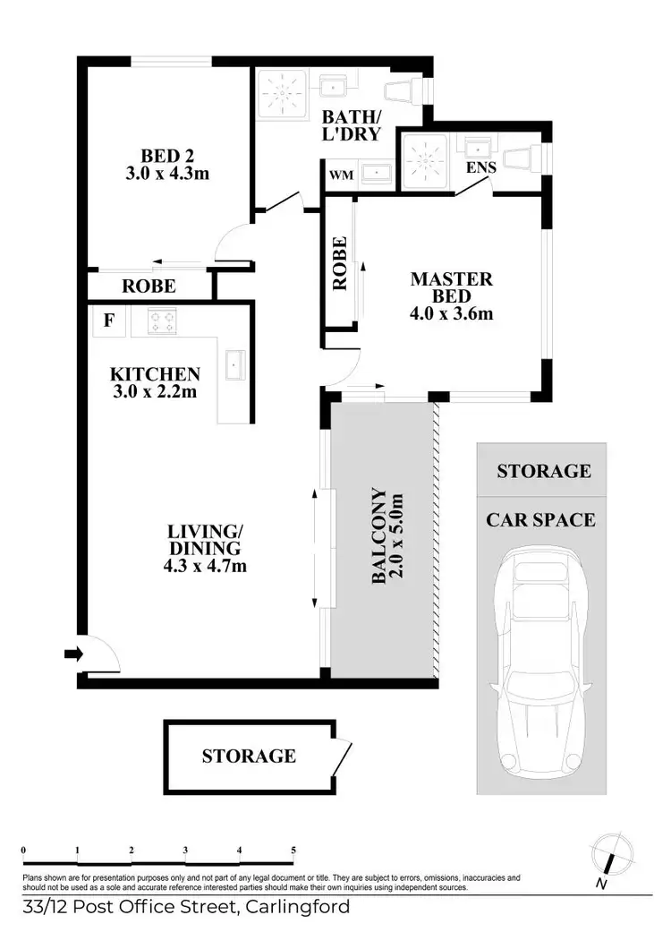 Floorplan of Homely apartment listing, Level 5/33/12 Post Office Street, Carlingford NSW 2118