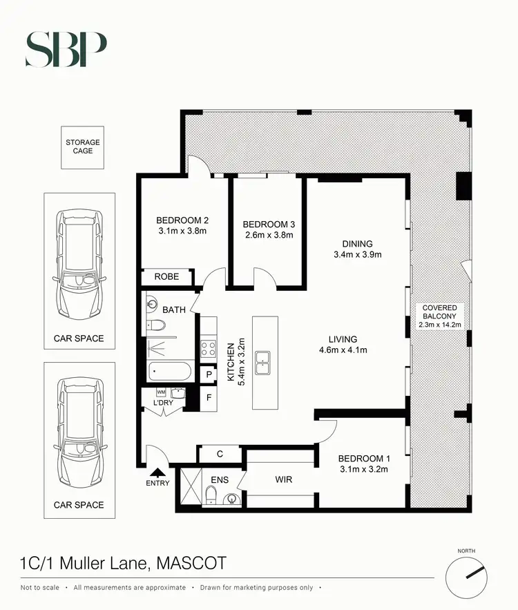 Floorplan of Homely apartment listing, 001C/1 Muller Lane, Mascot NSW 2020
